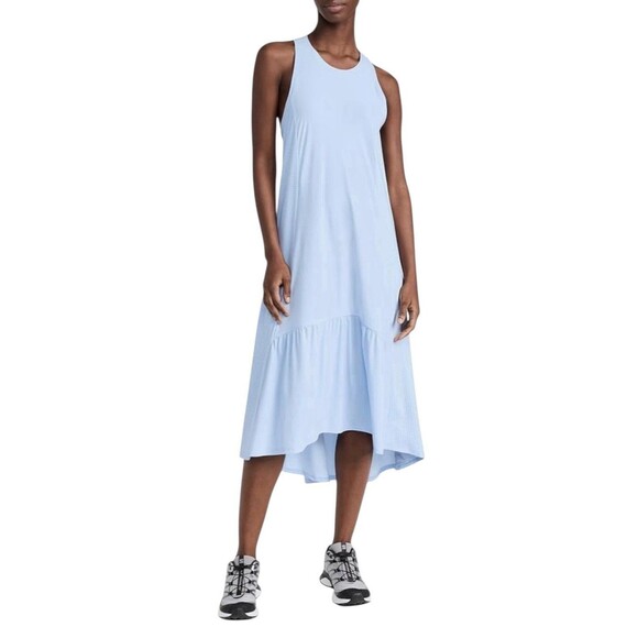 Sweaty Betty Explorer Ace Racerback Midi Dress Breeze Blue‎ Size L NWT $128 READ - Picture 1 of 15